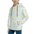 thumbnail image 2 of Lsque Daisies Flowers Patten Youth Hoodie Sweatshirt Pullover with Kangaroo Pocket Boys and Girls Hoodie Warm Hoodie for Kids-Medium, 2 of 6