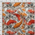 thumbnail image 3 of oneOone Polyester Lycra White Fabric Koi Fish Ocean Sewing Craft Projects Fabric Prints By Yard 56 Inch Wide, 3 of 4
