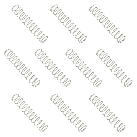 Compression Spring 10 mm OD 0.6 mm Wire 50 mm Free Length Extension Spring for DIY Projects (Silver Tone, Pack of 10)
