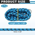 thumbnail image 2 of Uxcell 3/8" x 4.9ft Marine Grade Bungee Cord with Hooks, 2Pcs Rubber Heavy Duty Outdoor Elastic Straps Kayak Stretch String Rope for Securing Luggage Moving Cargo, Blue, 2 of 6