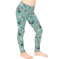 thumbnail image 3 of COEQINE Girls Leggings Kids Stretchy Athletic Dance Workout Running Yoga Pants for Girls, for 6-7 Years Kids, Easter Bunny Carrot Egg Green, 3 of 7