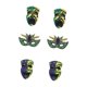 thumbnail image 3 of Juego de 6 Pendientes con Máscara de Carnaval Fernando Coloridos para Halloween Bodas Vacaciones Estilo A, 3 of 8