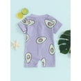 thumbnail image 5 of FEORJGP Toddler Girls Rash Guard Swimsuit Infant 0-3Y One-piece Swimwear Zipper Rompers Short Sleeve Jumpsuit Avocado Print Rompers Crew Neck Bodysuite Soft Bathing Suit for Summer Beachwear, 5 of 9