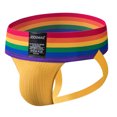 thumbnail image 1 of Midsumdr Mens Briefs Workout Straps Male Underpants Athletic Supporter,Sexy Rainbow Briefs G-Strings , Hollow-carved Design Sexy Double Thong Panties Hip Lift Low Waist Briefs Gay Pride Stuff, 1 of 4