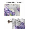 thumbnail image 6 of Purple Lavender 2 Panel Kitchen Curtains for Windows, Spring Floral Daisy Butterfly Leaves Gray Bathroom Privacy Curtain, Home Décor Window Treatment for Bedroom/Living Room 55"x45", 6 of 6