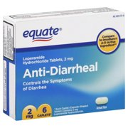 Equate Anti-Diarrheal Relief Hydrochloride Tablets, 2 mg, 6 Count
