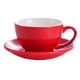 thumbnail image 1 of Vajilla, tazas y platillos de capuchino de colores, tazas de té y café de porcelana de estilo moderno, rojo, 300ml, 1 of 5