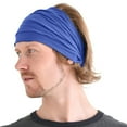 thumbnail image 6 of Riforla Comfortable Lightweight Japanese Bandana Headbands for Men and Women in Solid Colors Blue, 6 of 7