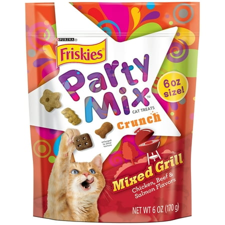 Mix Grill - (2 Pack) Purina Friskies Party Mix Crunch Mixed Grill Cat Treats 6 oz. Pouch