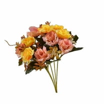 TZYUDK High-end Artificial Flowers Diamond Rose Artificial Flowers 5 Forks 10 Mini Roses Home Decoration Plastic Flowers Orange Plastic