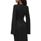 thumbnail image 5 of Vestido de Punto Acanalado para Mujer, Acampanada, Ajustado, Holgado e Informal. Negro L, 5 of 8