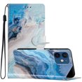thumbnail image 2 of Nalacover Wallet Case for iPhone 12 Mini with Painting Pattern PU Leather Magnetic Kickstand Flip Folio Cover, Card Slots Holder Soft Silicone Shockproof Protective Case, Blue Marble, 2 of 8