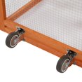 thumbnail image 5 of Pefilos 82" Outdoor Wooden Chicken Coop with Nest Boxes, 2-Tier Large Rabbit Hutch for Indoor, Movable Hen House with Tray, Run, Sun Board Roof, Orange, 5 of 10