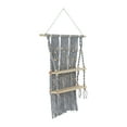 thumbnail image 6 of DecMode 25" x 6" Handmade 2-Tier Gray Macrame Wall Shelf, 6 of 8