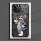 thumbnail image 3 of T-tom y j-jerry funda de teléfono mate de dibujos animados para iPhone 15 14 11 Pro Max 13 12 Mini XR X SE 7 8 6 6S Plus, cubierta translúcida, 3 of 5