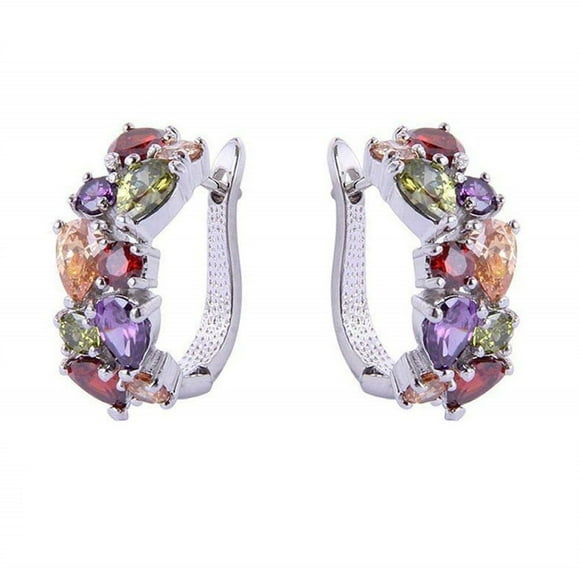 EGNMCR Earrings for Women Women Colorful Crystal Ear Clip Earring and Useful Ear clips