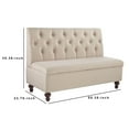thumbnail image 3 of 53 Inches Button Tufted Fabric Storage Bench with Turned Legs Beige - Saltoro Sherpi, 3 of 5