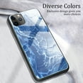 thumbnail image 2 of iPhone 11 Pro Max 6.5" Case, Allytech Protective Marble Texture Tempered Glass + TPU Back Cover Shock-Absorbing Bumper Anti-scratch Back Cover Case for Apple iPhone 11 Pro Max, Blue Marble, 2 of 2