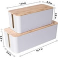 2 Pack Large Cable Management Box – Wooden Style Cord Organizer and ...