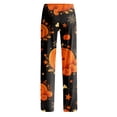 thumbnail image 5 of QWKLEAJ Halloween Pajama Pants Women Spooky Sleepwear Bottoms Cute Ghost Print Lounge Pants Flannel Holiday Trousers Fall Winter Cozy Sleep Pants Funny Skeleton Loungewear Festive Nightwear, 5 of 9