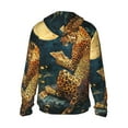 thumbnail image 3 of Uemuo Leopard Reading Tarot Cards Pattern Women's Full Zip UPF 50+ Sun Protection Hoodie Jacket Long Sleeve Sun Shirt Hiking Outdoor Performance with Pockets-, 3 of 9