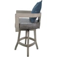 thumbnail image 3 of Swivel Wood Bar Stool 30" Seat - Kadir - Gray Vinyl - Beige - Blue Pillow, 3 of 4