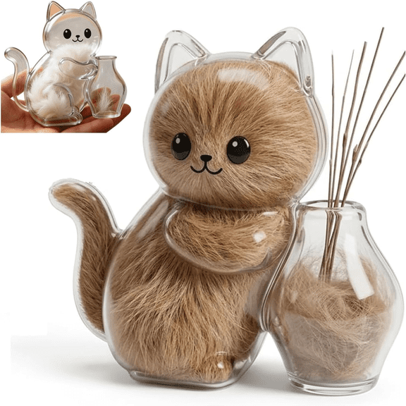 Cat Whisker Keepsake Holder Magnet, Transparent Cat Fur & Whisker Storage Fridge Magnet, Cute Pet Memorial Gift for Cat Lovers