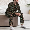 thumbnail image 7 of Fotbe Vector Retro Music Pattern Long Sleeve Pajama Set for Men,Sleepwear Set,2-piece Loungewear Set,Soft PJs Comfy Nightwear with Pockets-Large, 7 of 7