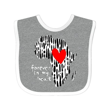

Inktastic Black History Month Forever in My Heart Ink Print Africa Gift Baby Boy or Baby Girl Bib