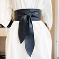 thumbnail image 3 of Women Belt Imitation Leather Wide-Brimmed Design Retro Cinched Belt Dresses Coat Knotted Belt Versatile Accessory, 3 of 8
