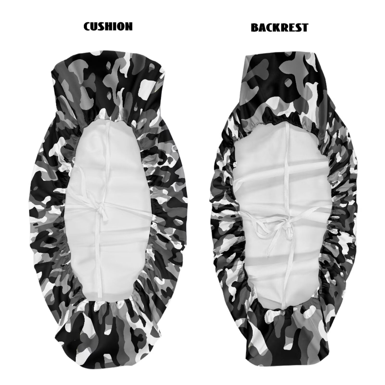 XYZCANDO Black Camo Seat Cover for UTV 2 Pack UTV Front Bench Seats Covers Compatible with Kawasaki Mule 4000 Elastic Polyester Replacement Bench Seat Cover Full Protection