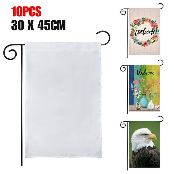 10Pcs Blank Garden Flags, EEEkit DIY Personalized Garden Decoration Banner for Patio Yard
