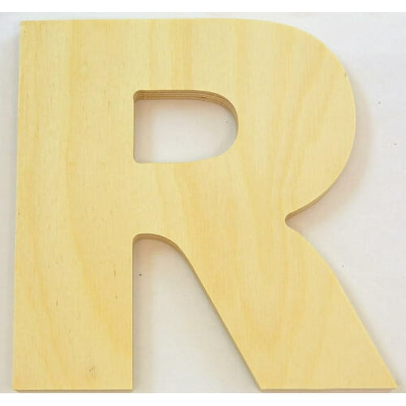 Package of 1, 14 Inch X 1" Thickness Baltic Birch Wood Letter "R" in The Arial Font | Thick | Upper Case for Art & Craft Project, Made in USA