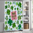 thumbnail image 6 of Pink St. Patrick's Day Small Stall Shower Curtain, Waterproof Shower Curtains for Bathroom, Green Shamrock Leaves Blue Cloud Washable Fabric Bath Curtain for Bathtub with Hooks 36x78 Inches, 6 of 9