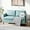 Aqua Blue, variant on CGDYCF Linen Fabric Modern Small Loveseat Sofa Couch for Living Room, 51" W Little Upholstered 2-Seater Mini Love Seats w/Iron Legs for Small Space, Apartment, Bedroom, Dorm, Office (Dark Grey)