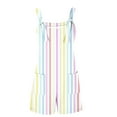 thumbnail image 4 of Summer Jumpsuits For Women Casual Adjustable Strap Vertical Printed Short Jumpsuit Breathable Sleeveless Loose Overalls Cute Comfy Rompers, 4 of 5