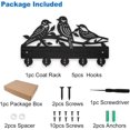 thumbnail image 3 of Bird Branch Coat Hooks Wall Mount Tree Branch Wood Key Holder for Wall 11.8×7.9inch Black Animal Wall Art Decor Key Hooks 5 Alloy Hooks for Gift Entryway Living Room Kitchen Office, 3 of 9