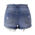 thumbnail image 5 of PBNBP Denim Shorts Women Distressed Jeans Shorts for Women Frayed Raw Hem Shorts Mid Waisted Summer Outdoor Cool Shorts, 5 of 7
