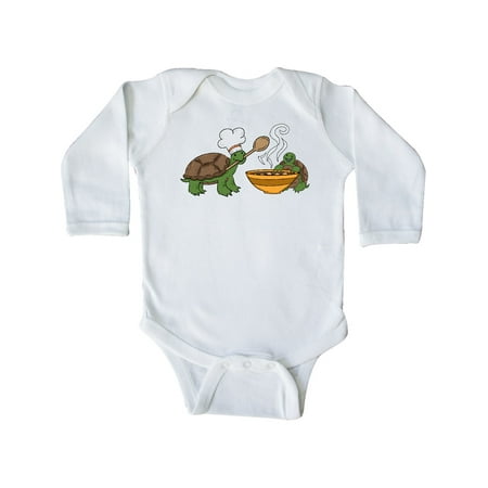 

Inktastic Cute Turtle Chefs Making Soup Gift Baby Boy or Baby Girl Long Sleeve Bodysuit