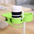 thumbnail image 4 of Desk Cup Holder, Clip On Cup Holder for Desk, Double Grid Desktop Storage Rack, Fixed Cup Holders with Side Tray for Pens, Home Office Desk Organizer, 4 of 6