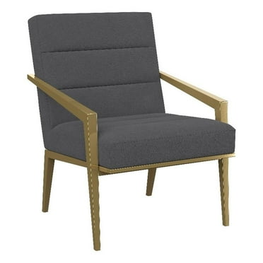 Coaster Kirra Fabric Upholstered Metal Arm Accent Chair in Dark Gray