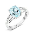 thumbnail image 2 of Gem Stone King 2.00 Ct Oval Sky Blue Topaz 925 Sterling Silver Solitaire Engagement Ring, 2 of 4