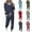 Army Green, variant on Womens Lounge Set Crew Neck Solid Color Long Sleeve Elastic Waist Long Pant Women's Leisure Fashion Casual Home Lounge Sets Outdoor Sport Suit