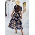 thumbnail image 4 of Women's Floral Maxi Dress Flowy V Neck Empire Waist Summer Wedding Guest Party Casual Chiffon Dress, 4 of 6