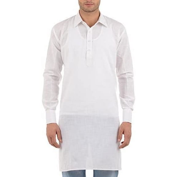 Royal Men's Linen Kurta (Royal_165_White_X-Large)