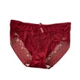 thumbnail image 2 of Leakproof Ladies Underwear Women's Large Size Underwear Low Waist Breathable Nylon Briefs Ice Silk Seamless Underwear Wine XXL, 2 of 3