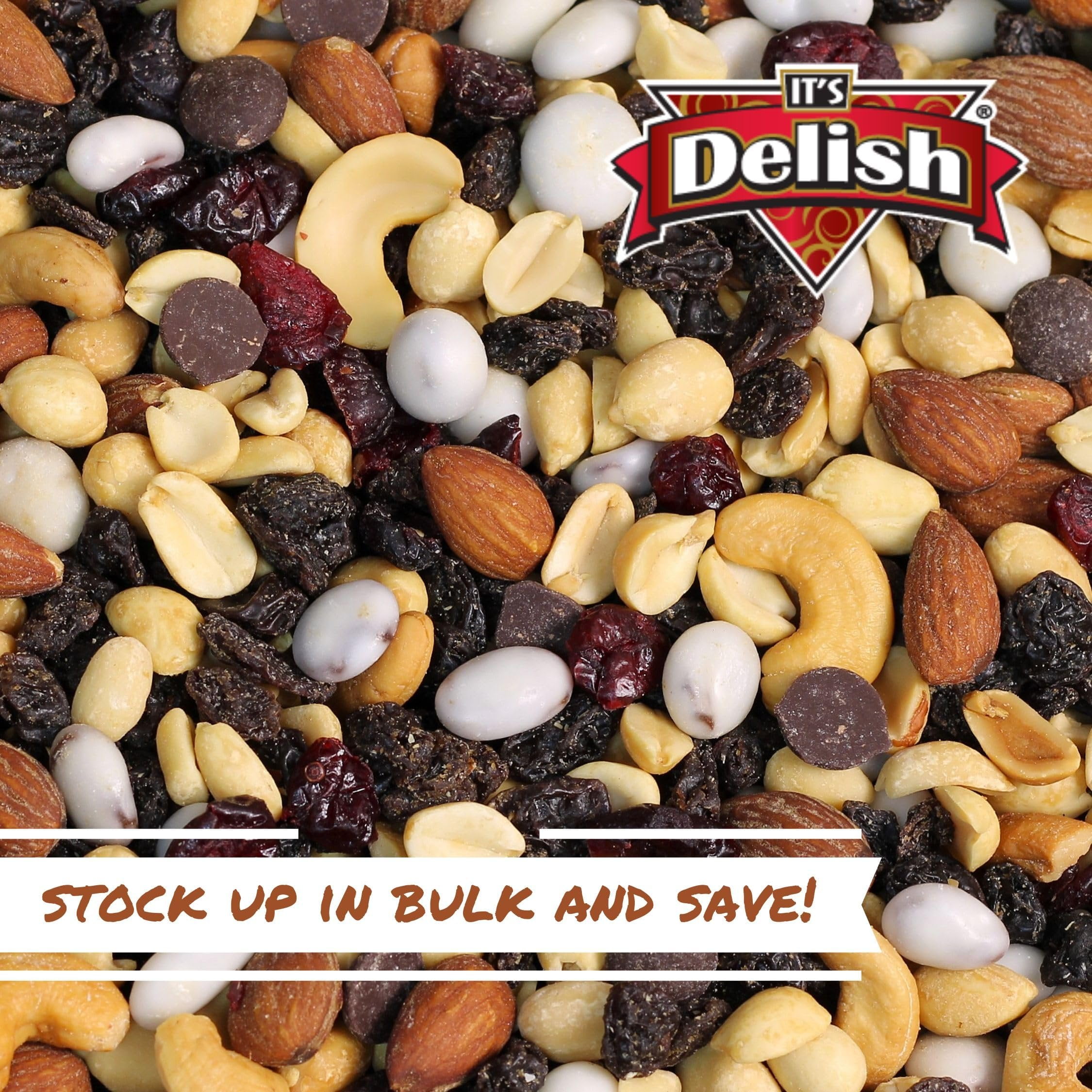 Deluxe Trail Mix with Greek Yogurt, Chocolate, Fruit and Nuts by Its Delish, 10 Lbs Bulk Bag  Healthy Mix of Greek Yogurt Coated Raisins & Dark Chocolate Chips, Sweet & Salty Snack  Kosher Dairy