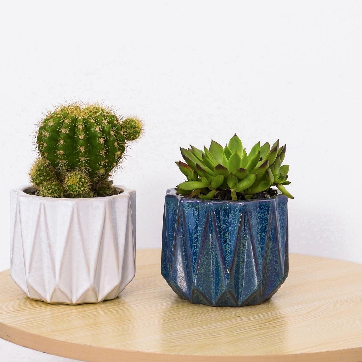 Better Homes & Gardens Céramique Pot à motif géométrique de 12,7 cm-Blanc Pot de fleur