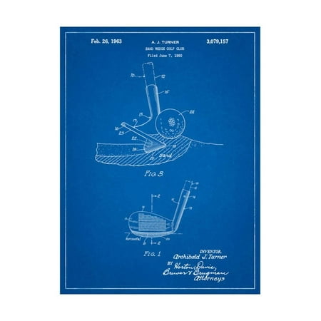 Golf Sand Wedge Patent Print Wall Art By Cole (Best Sand Wedge Ever)