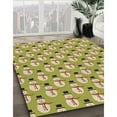 thumbnail image 3 of Ahgly Company Tapis Rond Lavable en Machine Intérieur Transitionnel Chrome Or Jaune, 8 Pieds Rond, 3 of 7
